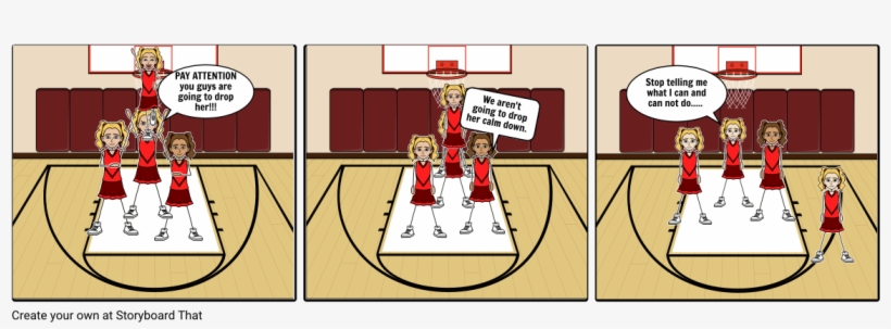 Cheerleader Aggressive Story Board - Cartoon, transparent png download
