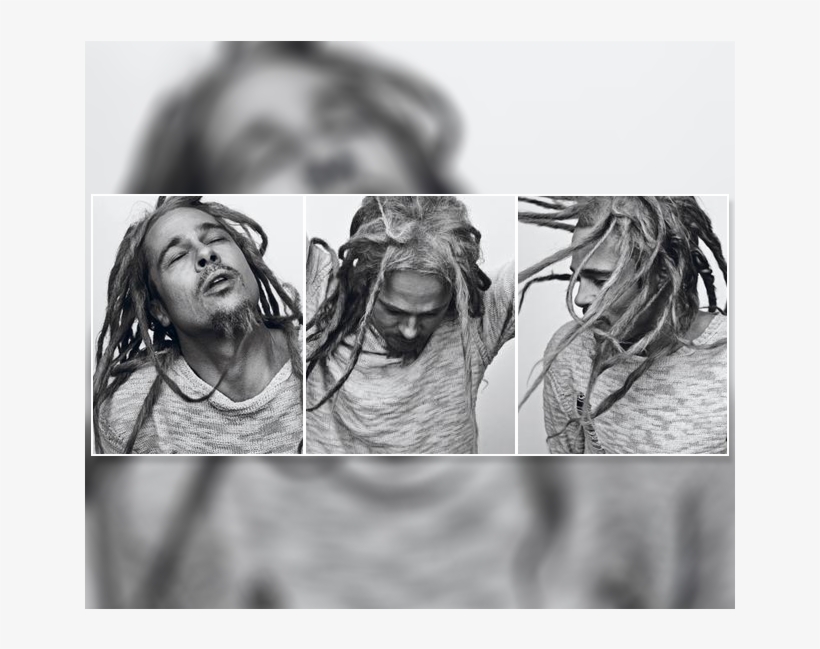 Brad Pitt Hot Actor Dreadlocks Bw 24x18 Print Poster, transparent png download