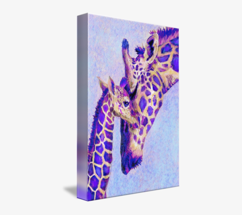 "two Purple Giraffes" By Jane Schnetlage - Purple Giraffes, transparent png download