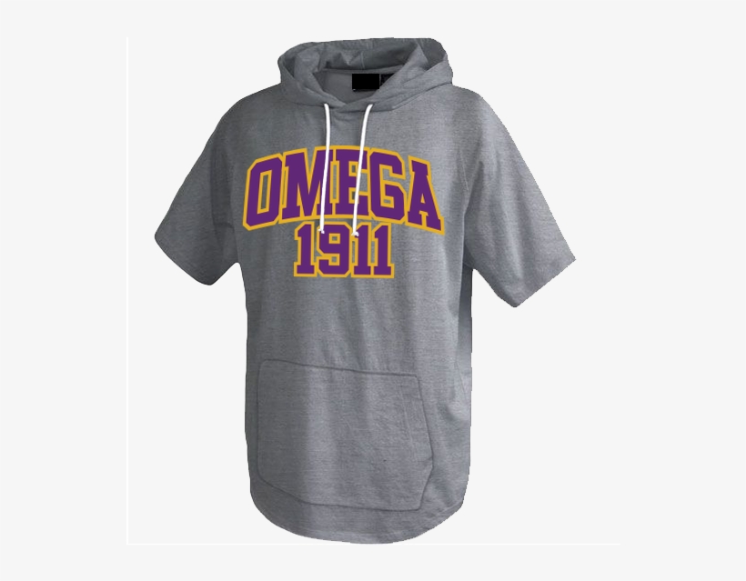 Omega Psi Phi Short Sleeve Trainer Hoodie - T-shirt, transparent png download