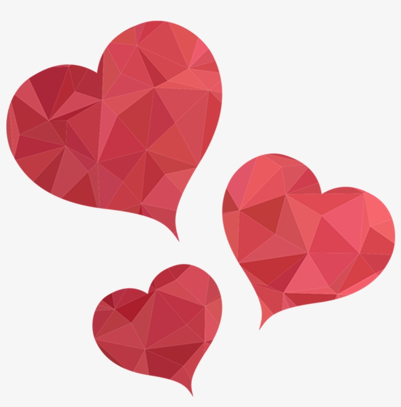 Hearts,glass Hearts,heart,pink Heart,red Hearts,poly,poly - Heart, transparent png download
