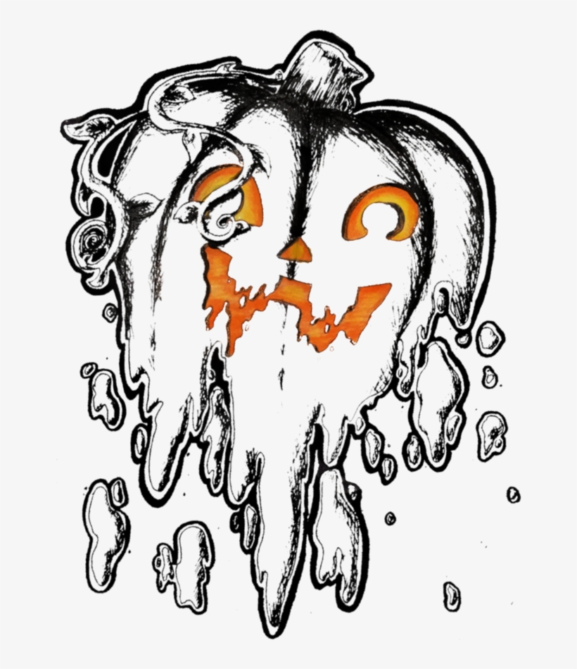 28 Collection Of Melting Pumpkin Drawing - Art, transparent png download