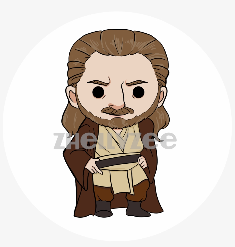 Qui-gon Jinn Pillow Plush - Cartoon, transparent png download