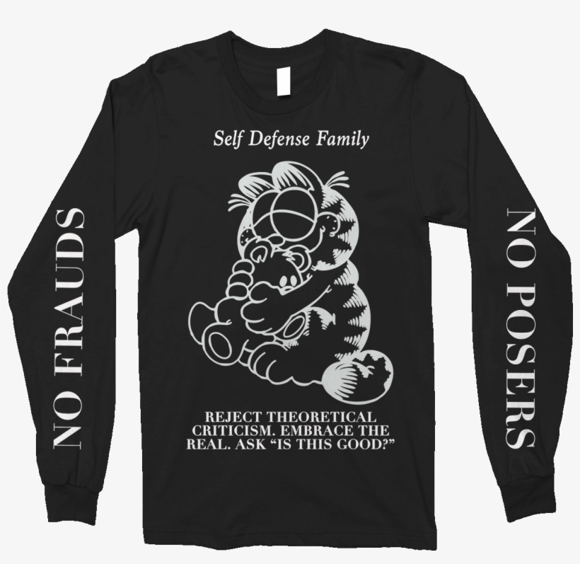 Self Defense Family "garfeelme" Black Longsleeve - Kiss The Anus Of A Black Cat Merch, transparent png download