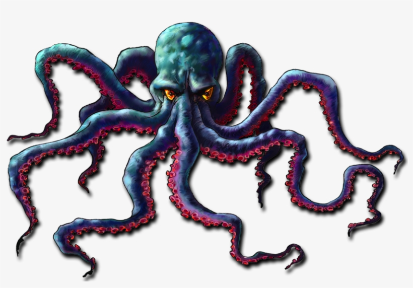 Octopus Squid Sea Tsunami Transprent Png Free - Octopus Monster, transparent png download