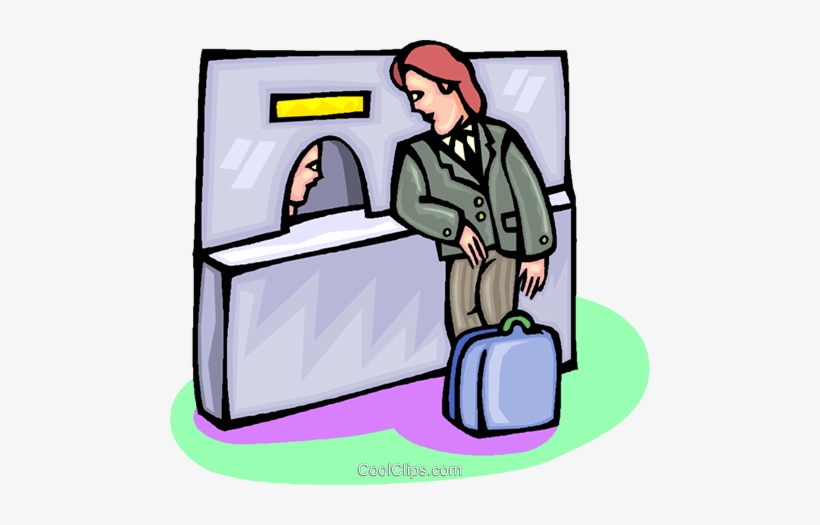 Man At A Ticket Window Royalty Free Vector Clip Art - Cartoon Ticket Window, transparent png download