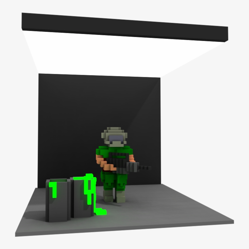 #doom Guy For @voxeldailies #voxel #voxelart #voxeldailiespic - Architecture, transparent png download