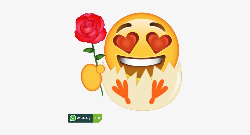 Gute Besserung Emoji Mit Rose Und Herzaugen - Whatsapp PNG Image