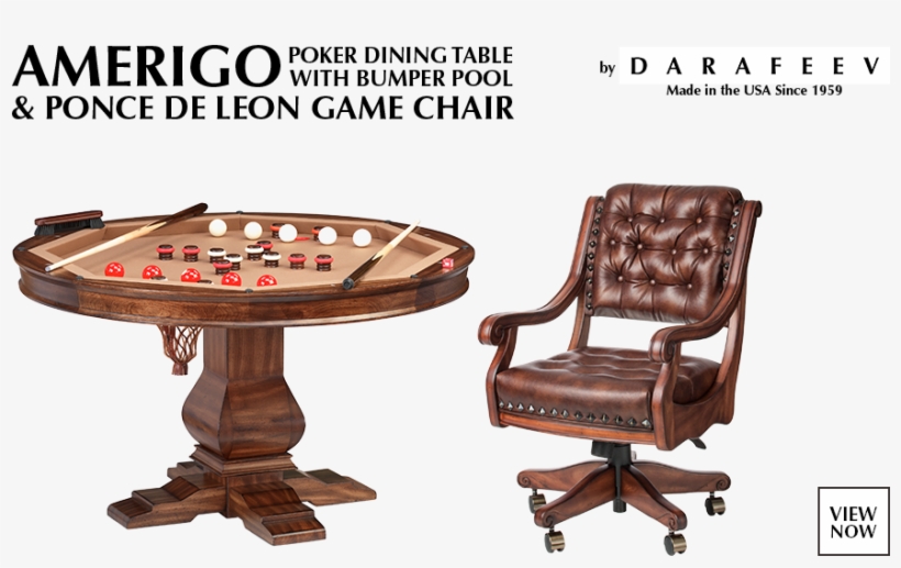 Amerigo Poker Dining Table With Bumper Pool & Ponce - Billiards N More, transparent png download