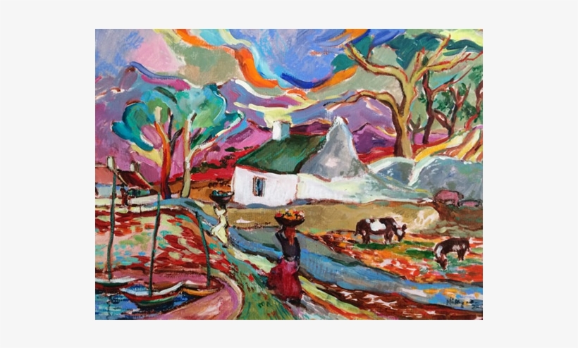 African Village Scene - Art, transparent png download