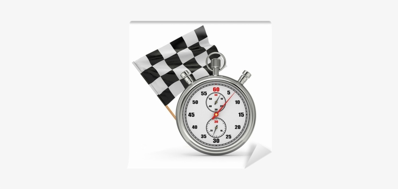 Stopwatch With Checkered Flag - Stopwatch, transparent png download