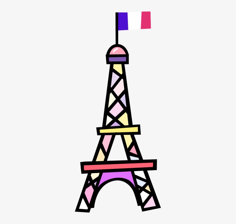 Vector Illustration Of Eiffel Tower On Champ De Mars - Paris Eiffelturm Clipart, transparent png download