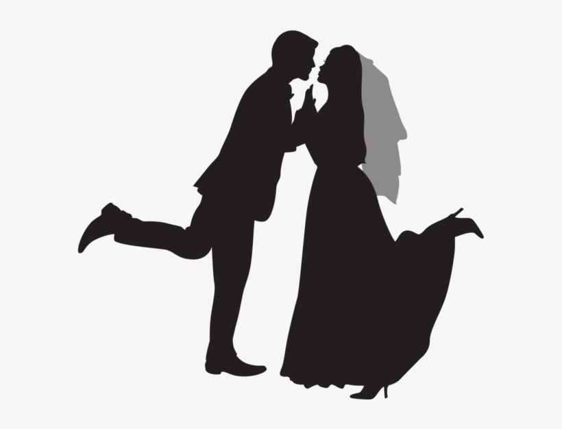 Silhouette Wedding Couple Png Clip Art - Wedding Couple Clipart, transparent png download