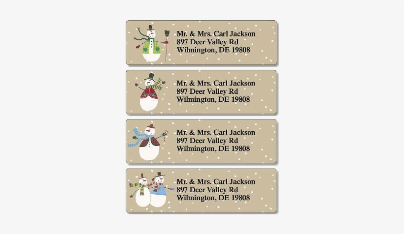 Snowflake Or Snowman Sheets Of Address Labels - Illustration, transparent png download