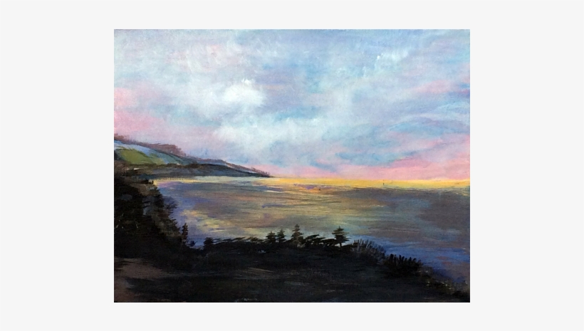 Sunset Over Big Sur - Painting, transparent png download