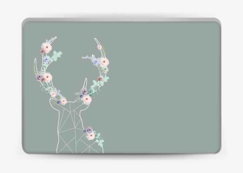 Grey Blooming Deer - Reindeer, transparent png download