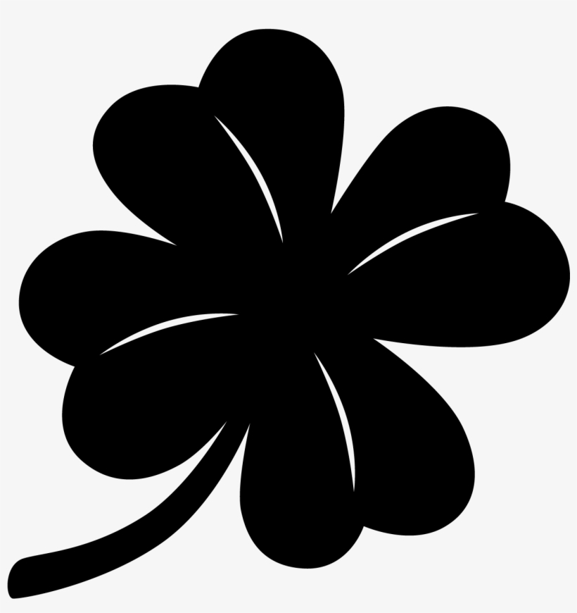 4 Leaf Clover Vector - Black 4 Leaf Clover, transparent png download