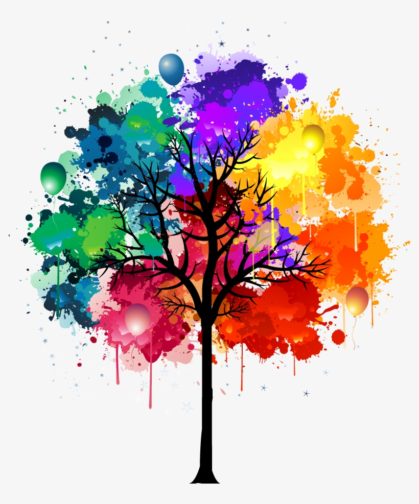 Paint Paintspalsh Paintsplatter Splash Watercolor Water - Tree Graphic Design Png, transparent png download