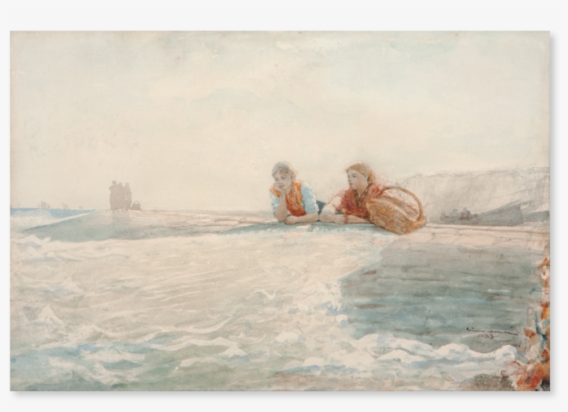 Winslow Homer, 1883 • The Breakwater • Pencil & Watercolor - Giclee Painting: Homer's The Breakwater, 1883, 61x41cm., transparent png download
