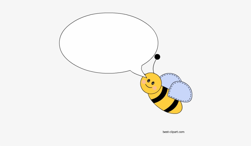 Cute Bee With Blank Speech Bubble Clip Art - Clip Art, transparent png download