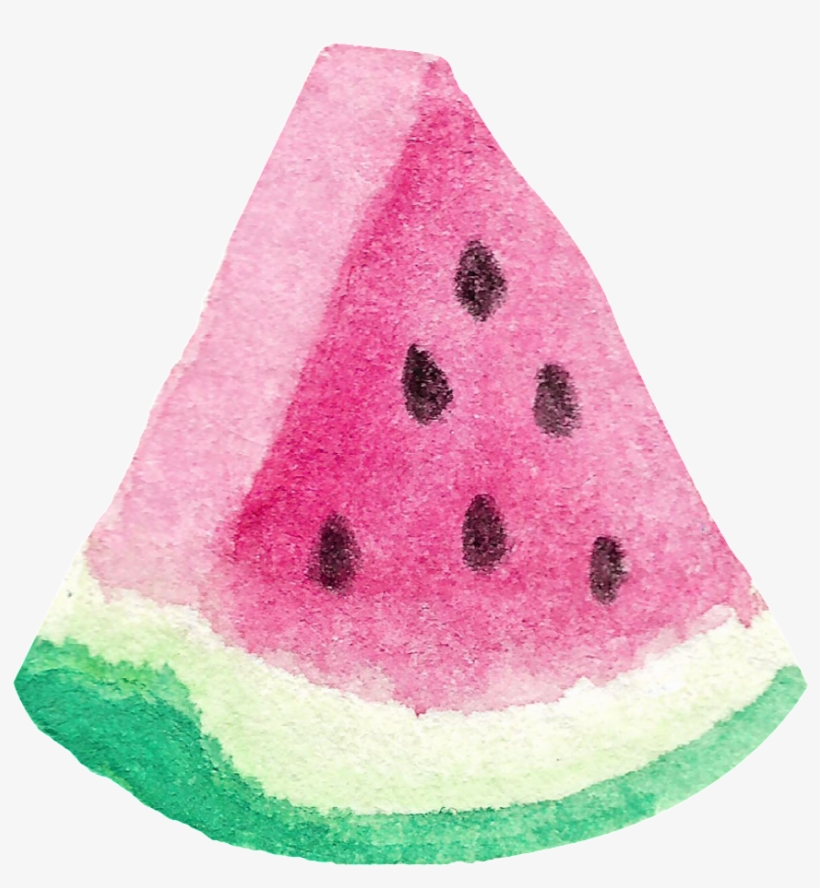 Watercolor Hand Painted Piece Of Watermelon Transparent - Frutas Pintados De Acuarela, transparent png download
