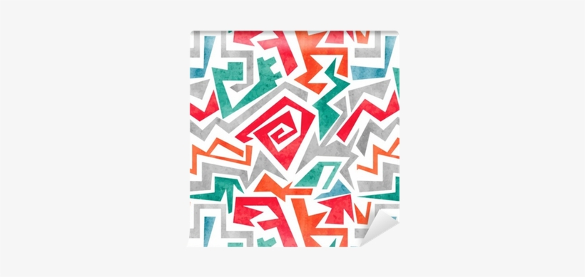 Watercolor Graffiti Colorful Seamless Pattern In Red, - Papel De Parede Coloridos Abstrato, transparent png download