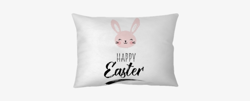 Happy Easter Greeting Card, Poster, With Cute, Sweet - Cushion, transparent png download