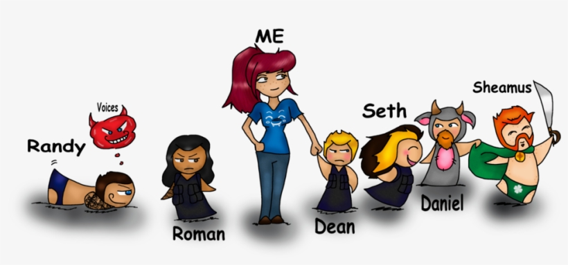 Talking Wwe Chibis For A Walk By Fallonkyra On Deviantart - Cartoon, transparent png download