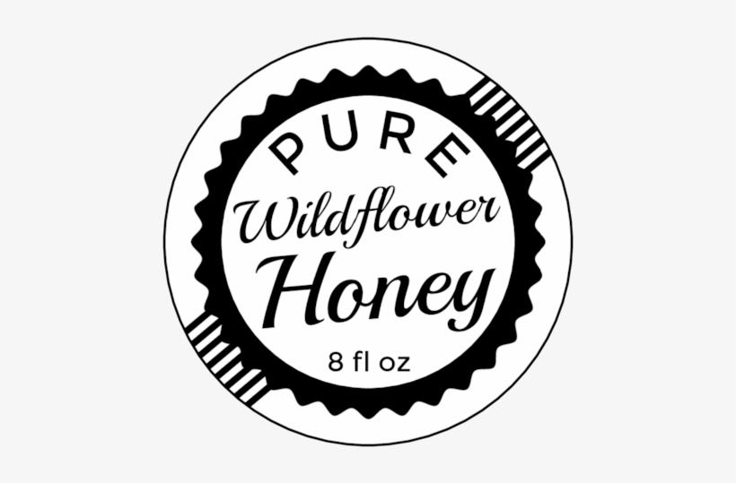 Ol350 - 2 - 5" Circle - Vintage Stamp Honey Bottle - Black Circle Label Png, transparent png download