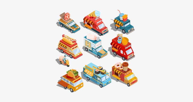 Isometric Illustrations Of Cars Fast Delivery Of Food - Isometric Illustrations Delivery, transparent png download