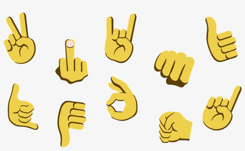 Emojis, Hands, Symbols, Sign, Signals - Simbolos Con Las Manos, transparent png download