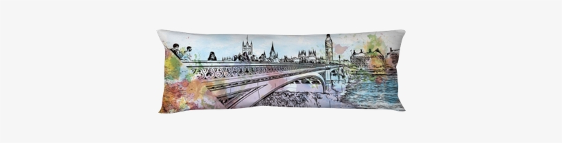 Watercolor Sketch Of Big Ben And Bridge London, The - London, transparent png download