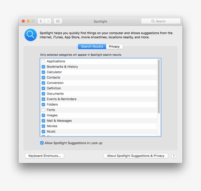 Disable Spotlight Results - Macos, transparent png download