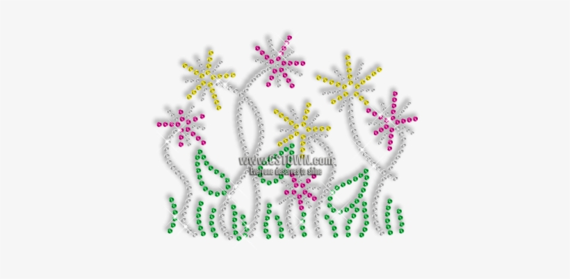 Hot New Sequin Flower Pattern Iron On Design - Illustration, transparent png download