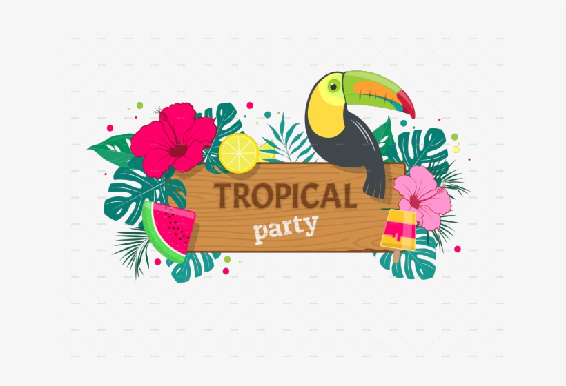 Tropical Clipart Tropical Party - Tropical Party, transparent png download