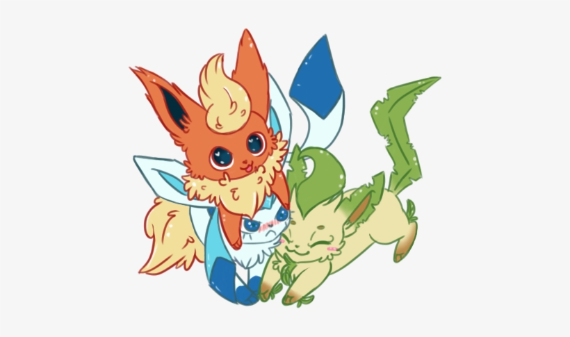 Flareon And Leafeon - Leafeon And Flareon, transparent png download