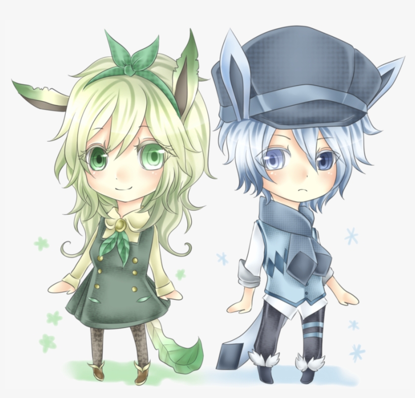 Leafeon And Glaceon By Cocolin-d4iojmg - Leafeon And Glaceon Gijinka, transparent png download