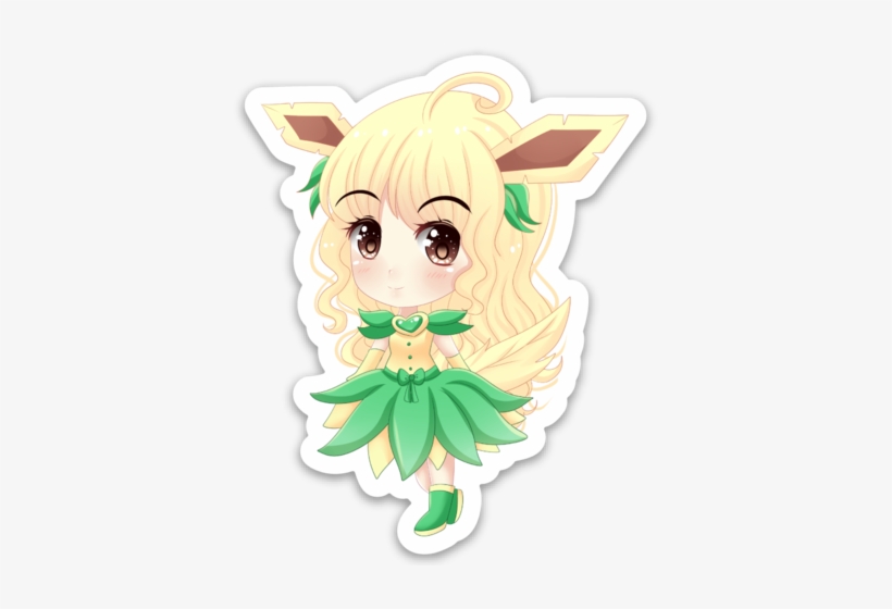 Leafeon Chibi Vinyl Magnet - Leafeon, transparent png download