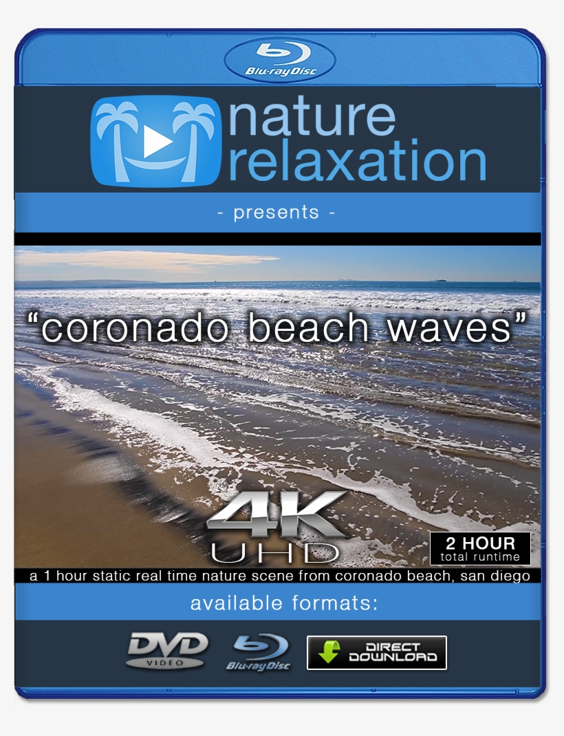"coronado Beach Waves" Two 1 Hr Static Nature Relaxation - Day In The Caribbean 4k, transparent png download