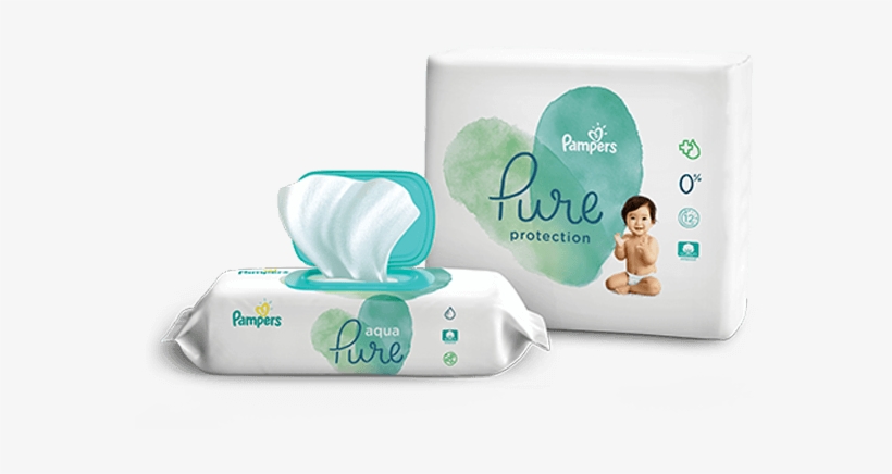 Pampers Pure Collection - Pampers Aqua Pure Wipes, transparent png download