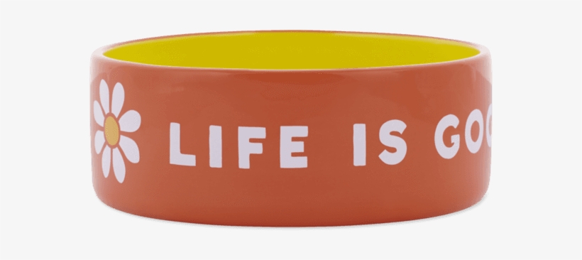 38oz Ceramic Daisy Life Is Good Dog Bowl - Life Is Good Dog Bowl, transparent png download