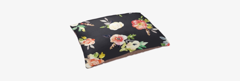 Floral Dog Bed In Red & Black - Dog, transparent png download