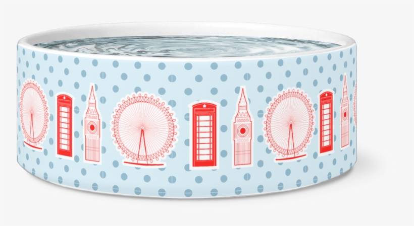 London Landmarks - Dog Bowl - Designhype - City Inspired - Eiffel Tower, transparent png download