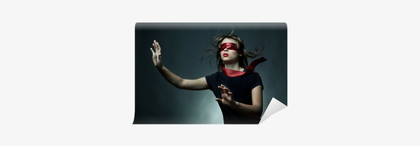 Portrait Of The Young Woman Blindfold Wall Mural • - Blind People Can Dream, transparent png download