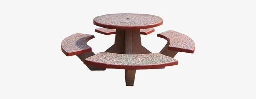 Round Table With Four Bench - Concrete, transparent png download