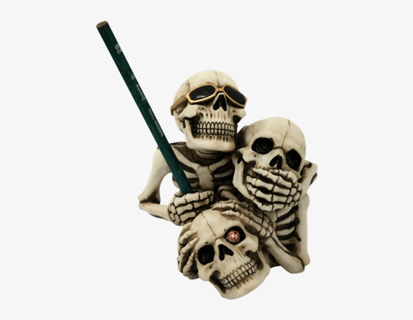No Evil Skulls Pencil Holder - Skull, transparent png download