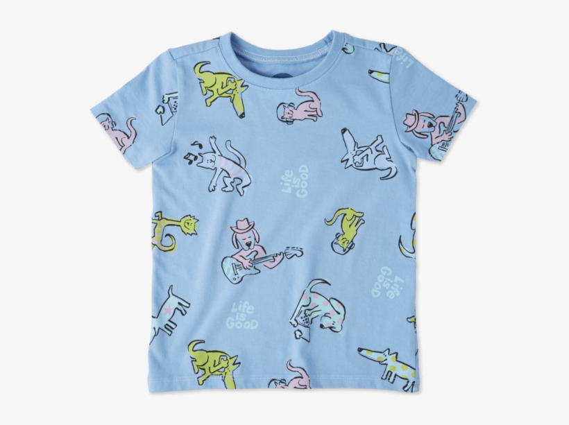 Toddlers Raining Cats And Dogs Crusher Tee Crew - Life Is Good, transparent png download