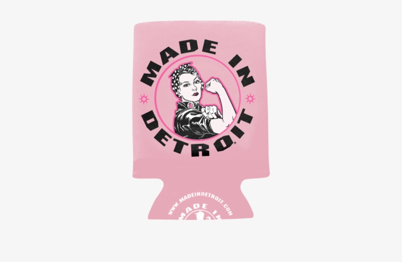 Made In Detroit Rosie The Riveter Can Koozie-pink - Rosie Trump Can Do It Square Sticker 3" X 3", transparent png download