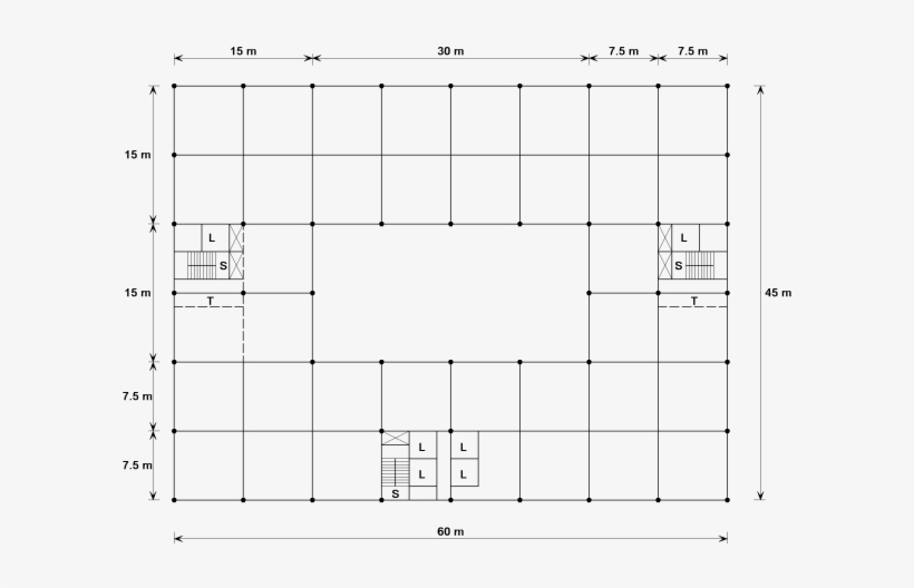 Column Grid For Long Span Floor In A Prestige Air Conditioned - Steel Column Grid, transparent png download