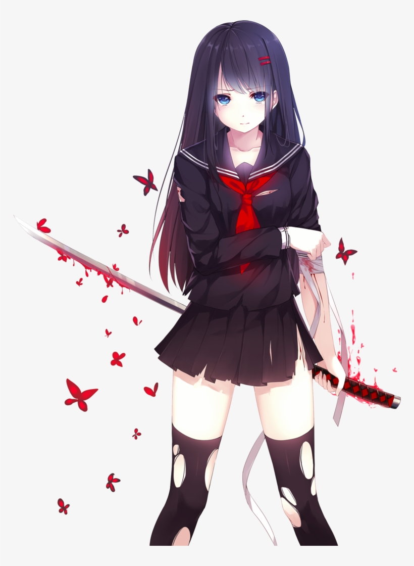 Kết Quả Hình Ảnh Cho Anime Girl With Katana - Uchiha Girl, transparent png download